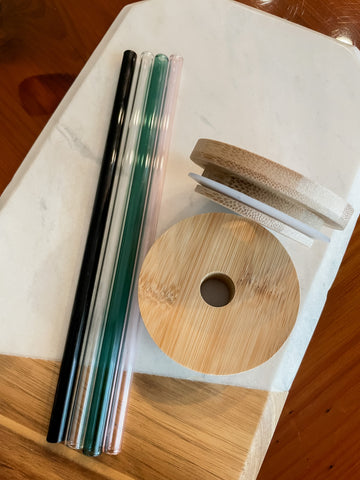 Lid + Straws for Glass Cups