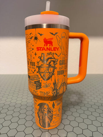 RTS - 40oz Golden Rod Stanley Quencher - Spooky Era