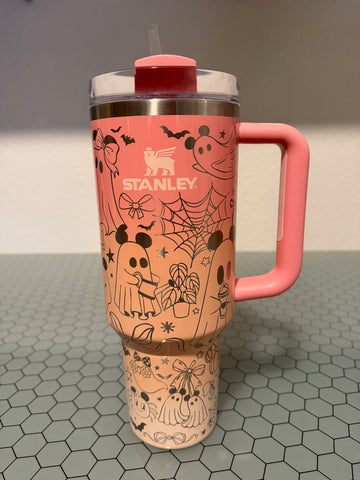 IMPERFECT RTS - 40oz Pink Mesa Sunset Stanley Quencher - Dis Ghosts and Bows