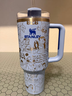 IMPERFECT RTS - 40oz Cornflower Stanley Quencher - Stitch